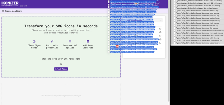 Importing files into Ikonizer